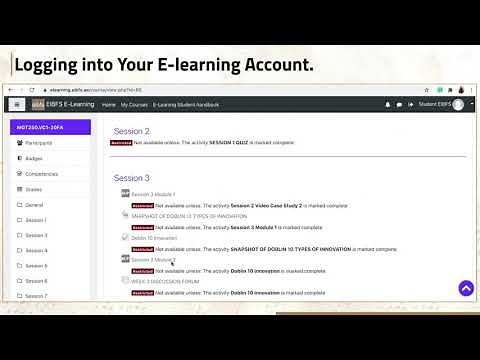 For Eibfs students " how to log in into your E-Learning Portal?"