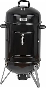 BBQ-Toro Räuchertonne Oak Ø 47 cm | Grilltonne, Räucherofen Holz, Smokertonne, 4in1 Grillfass, Räuchergrill, Watersmoker | Smoker Grill, Holzkohlegrill mit Deckel, Kohlegrill