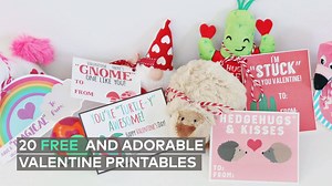 The Valentine fun goes on and on with free printable Valentines! Take a peek at a few of our faves from Jamie at Crafting Chicks and then see them all here: http://bit.ly/2CmV9SQ | Oriental Trading Company
