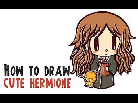 How to Draw a Cute Hermione Granger and Crookshanks (Harry Potter Cutie/Chibi Characters collection)