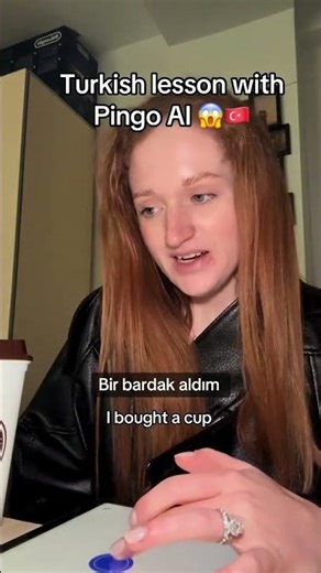 Should I tell Pingo this is an American cup? 😭🇹🇷☕#turkishlanguage #turkey #learningturkish