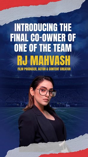 Mahvash on Instagram: "Owner of a cricket team now! #CLT10 The final voice has entered the CLT10 universe… Introducing RJ Mahvash — bold, unfiltered, and ready to bring the fire! 🔥 She completes the iconic lineup of 8 celebrity team faces, and her presence is anything but quiet. But here’s the real question: Which team will she lead into the madness? 👀 Drop your guesses below ⬇️ The #TheMatchTheMadnessTheMagic is just getting louder. 💥 📲 Register now at www.theclt10.com Or tap the link in ou