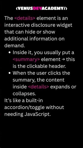 details tag in HTML5