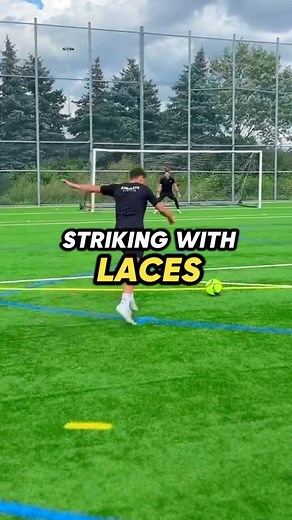 Laces Shooting Tutorial 🎯 Key Steps ⬇️ Angled Run Up- Run at a 45 Degree angle Strike Center Of Ball- Where you connect will heavily determine where the ball goes Squeeze Your Core- This is a cheat code, try to create body tension, will increase balance and control Toe Down, Ankle Locked- Shoot The Ball with the inside laces or big “toe bone” Body Over The Ball- This will almost cut half your shots from going over the goal Land on Shooting Foot- A technique for natural follow through Follow For