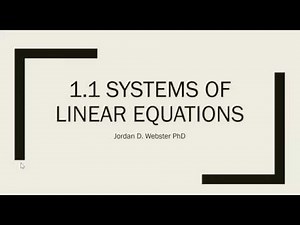 1.1 Systems of linear equations and augmented matrices