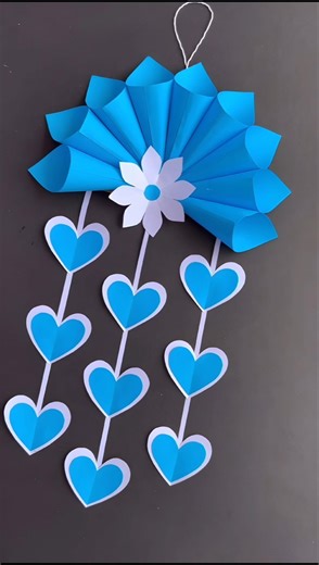 Quick & Paper Wall Hanging Ideas /Heart Flower Wall decor / CardboardReuse/Room Decor DIY