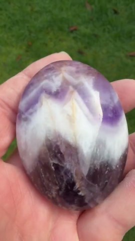 Polished Dream Amethyst Palm Stone, Natural Crystal Healing Palmstone (65mm) - Etsy