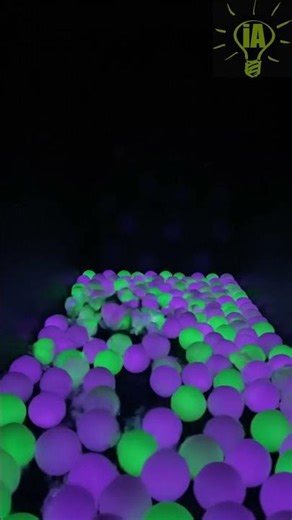 Neon Bounce Explosion 💚💜 | #ASMR #GlowInTheDark #SatisfyingShorts #short
