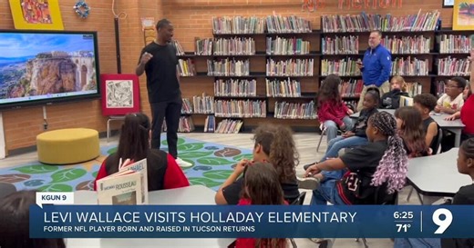 Former NFL cornerback Levi Wallace inspires Tucson elementary students during school visit