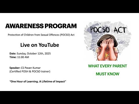 What every Parent must know | POCSO Awareness Session - 12th Oct 2025 - live