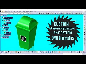 Dustbin catia v5 and assembly | How to create a dustbin in catia v5 | DMU kinematics | Sticker