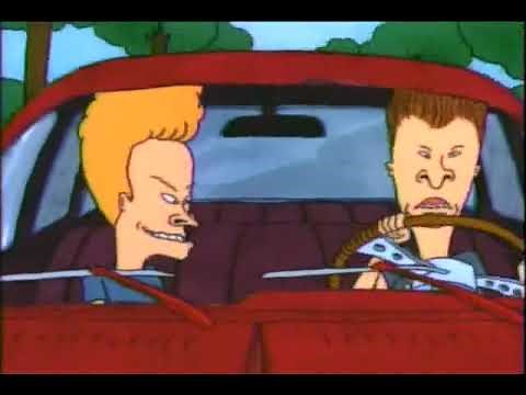 Beavis and Butthead driving