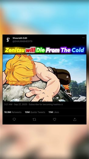 | ⚡Zenitsu will Die From The Cold ❄️ | #demonslayer #anime #kimetsunoyaiba #tanjiro