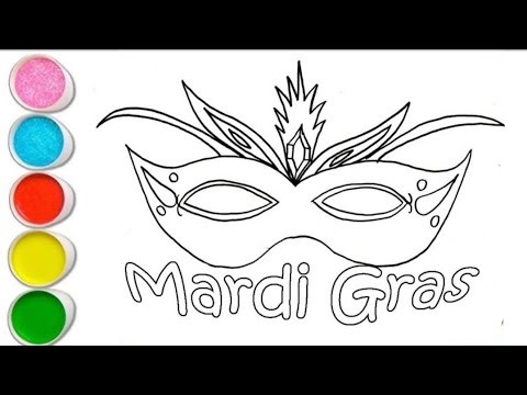 Very Easy/ how to draw Mardi gras mask drawing/DIY Masquerade masks 🎭😷 for kids