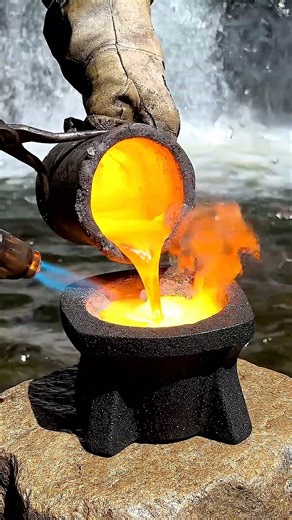 Hidden Gold Behind a Waterfall 😳 Full Smelting Process