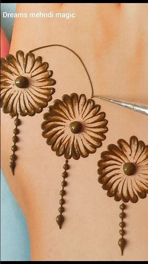 Easy and simple 1mint trickmehndi design| back hand mehndi design #mehndi #dreamsmehndimagic