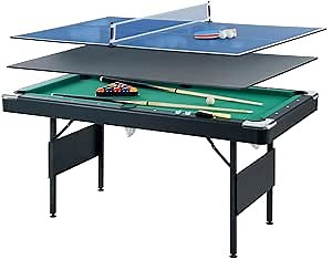 5.5-Foot Billiard Tables, 3 in 1 Pool Table, Pool Table Tennis,65.75“/35.40“ Portable Pool Table,Perfect for Family Fun,Entertainment Folding Pool Table, Outdoor Ping Pong Table