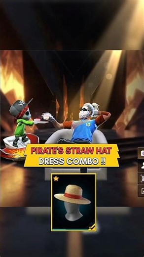 FREE FIRE 🔥 BEST DRESS 🍷COMBINATION 🇧🇷 WITH PIRATE'S STRAW HAT 🎩|| FF OUTFITS