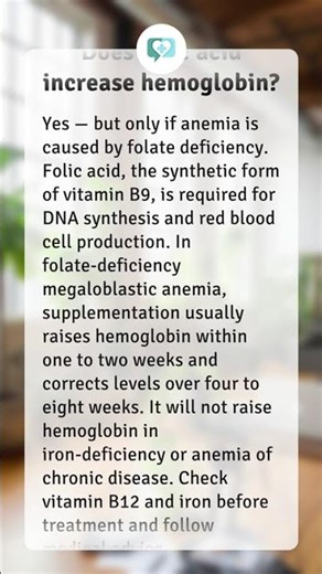 Does folic acid increase hemoglobin?