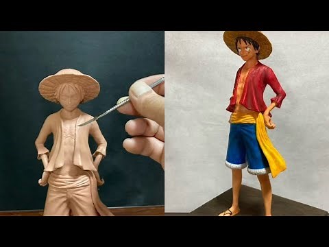 【ワンピース】ルフィのフィギュア作ってみた。【clay figure／粘土】sculpting ONEPIECE LUFFY