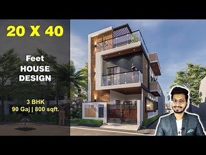 20x40 House Design 3D | 90 Gaj | 800 sqft | 20*40 house design | 6X12 Meter || DV Studio