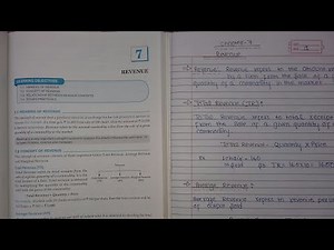 Chapter 7-Revenue-Class 11th-Microeconomics-study notes CBSE(Notes in discription)