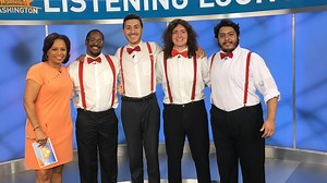 The Out of Time Barbershop Quartet performs