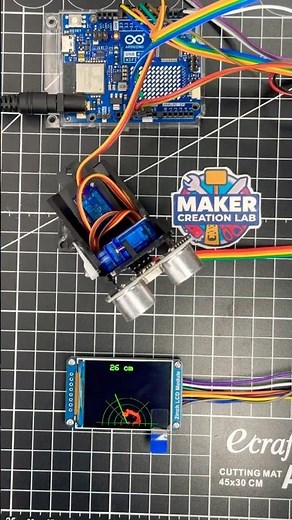 Arduino UNO Radar Project - Ultrasonic Distance Sensor + LCD #arduino #arduinouno #arduinoproject