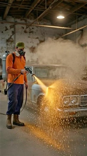 สนิมต้องหมดไปด้วยขั้นตอนยิงเม็ดทราย #shorts #ai #art