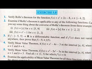 NCERT solution of class 12 maths chapter 5 exercise 5.8 | Rolles theorem and Mean value theorem