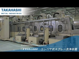 コンベア式スプレー洗浄装置