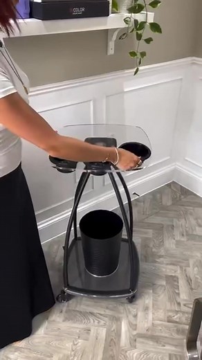 Upgrade your Work Station with our Pro Care Write & Wipe Colouring Trolley -- Sleek, Functional, Easy to Clean. This trolley glides with ease due to it's hair resistant wheels. Features a dry wipe surface, & built-in bins to keep you organised & prepared. Need to stock your bins? We'll have everything for that too. Sign up for 10% Off Your First Order 📦 FREE Shipping on £75 | ProStyling