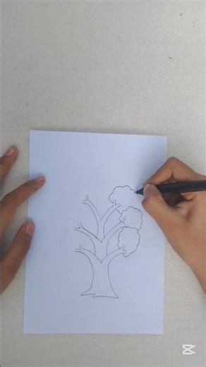 how to draw a tree / easy tree drawing tutorial #art #drawing #tree #shortvideo #short