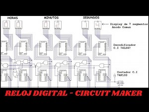 🕑Reloj Digital con C.I 74193 con Alarma | Software Circuit Maker
