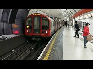 Liverpool Street station, Central Line, westbound platform. London underground tube trains