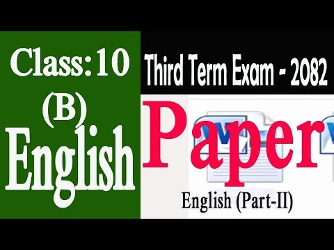 Class 10 English Paper /Section B /Third Term Exam 2082 /Third Term Exam 2026