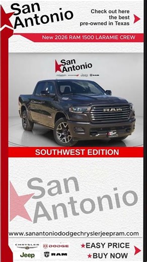 New 2026 RAM 1500 LARAMIE CREW CAB 4X4 5'7' BOX
