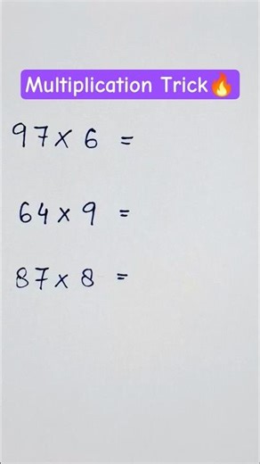 Multiply Faster Without Calculator 🔥 Easy Trick! #multiplicationtrick #vedicmaths #fastcalculation