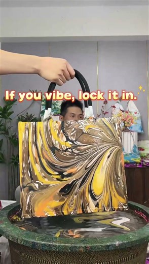 Abstract Marbled Floral Bag — Art in Motion, Style in Every Detail #lacquerart #attachebags