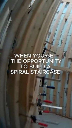 When you get the chance to build a spiral staircase. #carpentry #stairs #spiralstaircase