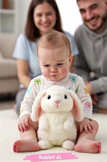“Baby Gets Angry at Rabbit 😭🐰 | Cutest Moment Ever ❤️”
