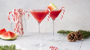 Watermelon Candy Cane Cocktail - Watermelon Board