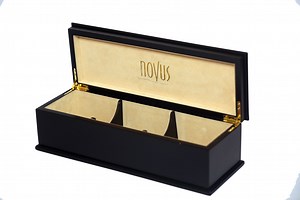 [Hot Item] Custom Made Black Wooden Tea Bags Storage Box, Tea Gift Packaging Box