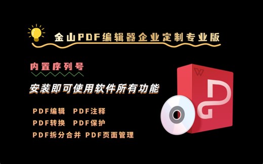 金山PDF编辑企业定制专业版，内置序列号，安装即用所有功能