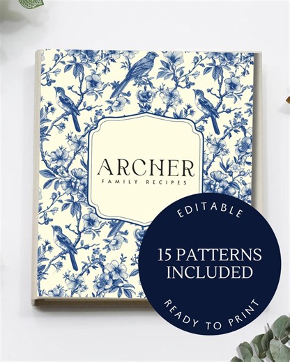 Cookbook Template Editable Canva Homemade Cookbook Custom Family Recipe Template Digital Cookbook Cover Illustrated Art Recipe - Etsy