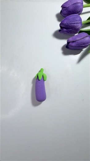 Oddly Satisfying Clay Veggie Tutorial 🍆| #shorts #ytshorts #claycraft #craftideas #diy #viralshort