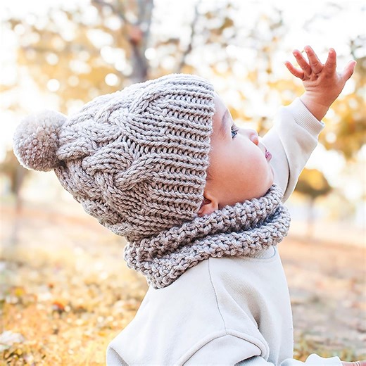 Cable Knit Beanie & Cowl Pattern: Matching Family Set (PDF Download) - Etsy Canada