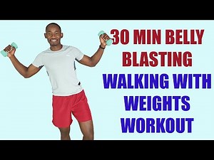 30 Minute BELLY BLASTING Walking with Weights Workout 🔥250 Calories🔥