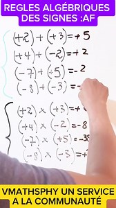 176K views · 1.8K reactions | Règles algébriques des signes. | VMathsPhy | Facebook