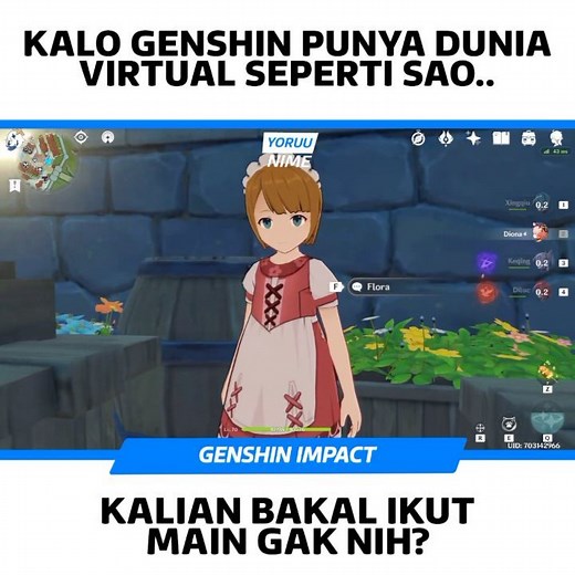Yoruumedia | [#yoruuask] Belakangan ini lagi rame first person bug di Genshin dan berita kalo Mihoyo bakal buat virtual reality mirip SAO dengan latar... | Instagram